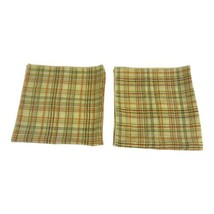 MCM Lightweight Autumn Plaid Cloth Napkins Set Of 2 17” Vintage 1970s  R... - $21.49