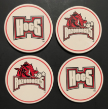 Arkansas Razorbacks Cork Backed Ceramic Coasters Sec White Ncaa Football Set 4 B - £9.94 GBP