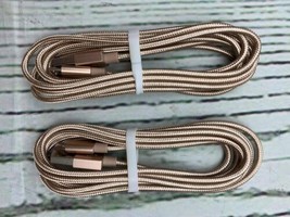 6ft Heavy Duty Braided Fast Charging USB C to USB A Gold 2pk - £15.81 GBP