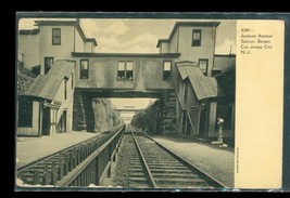 Vintage Postcard Jackson Avenue Railroad Station Bergen Cut Jersey City ... - $12.86