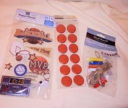 Scrapbooking Mixed Lot Basketball Clips Scoreboard Crafting New In Packages - £13.28 GBP