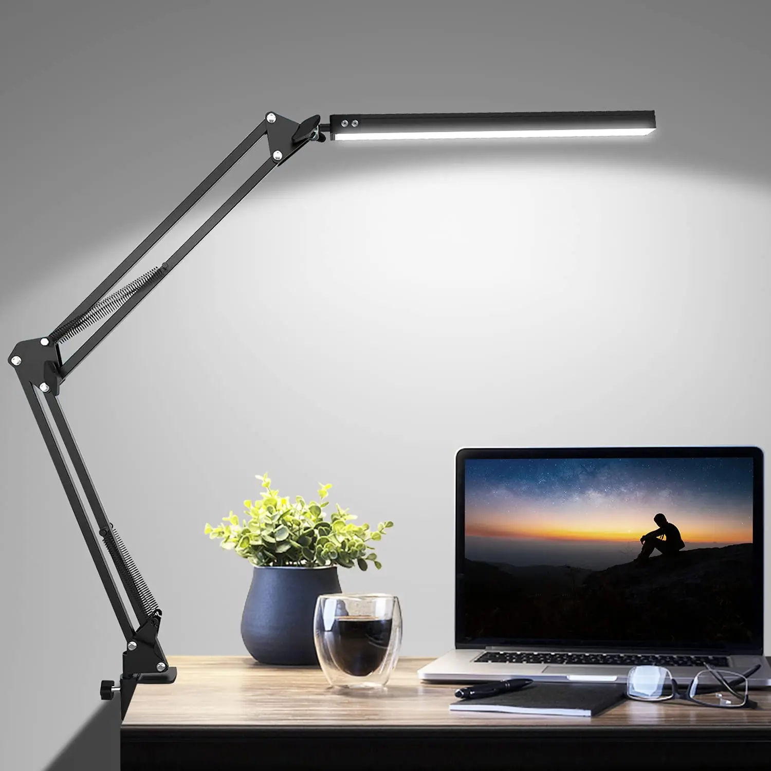 LED Desk Lamp with Clamp , Adjustable Eye Caring Table Lamp with Swing A... - $23.95+