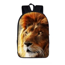 Wolf Cat Backpack School Bags for Boys Girls Lion Dragon Bag Children School Bag - £24.93 GBP
