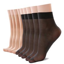 12 Pack Women&#39;s Nylon Ankle Silky Sheer Socks Medium Size Nude Black - $147.81 MXN