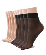 12 Pack Women&#39;s Nylon Ankle Silky Sheer Socks Medium Size Nude Black - €6,89 EUR