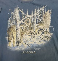 Vintage T-Shirt Alaska Gardner Polar Graphics USA  Hanes Find 11 Wolves Mens XL - £10.45 GBP