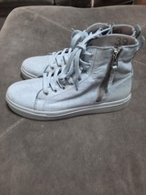 Blackstone Blue Leather Fashion Lace Up/Zip High Top Sneaker EU 39/US 8-8.5 - $34.65