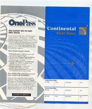 Continental Airlines First Class Ticket Jacket &amp; Special Advisory Ticket  - £17.01 GBP