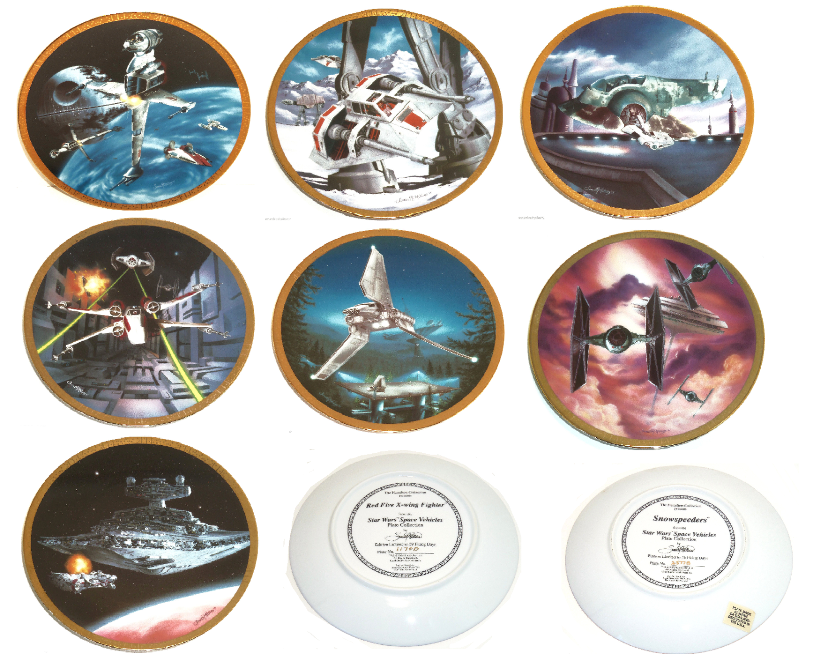 Star Wars Vehicles Collector Plate Hamilton Collection Sonia R Hillias - £39.83 GBP