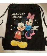  Mickey &amp; Minnie Mouse Cinch Bag/Back Tote Disney Glitter Highlights 14&quot;... - £8.08 GBP