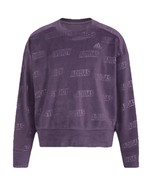 Adidas Girls Youth Purple Long Sleeve Velour Pull Over Crew Neck Sweater... - $475.79 MXN