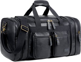 Leather Travel Duffel Weekender Bag Carry on Overnight Bag Sports Duffel... - $86.52