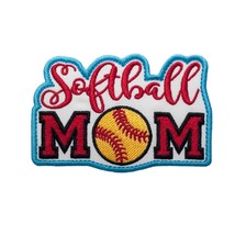 Softball Mom Embroidered Patch Iron On. Size: 3.9 X 2.6 inches - £5.84 GBP