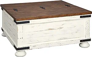 Signature Design by Ashley Wystfield Farmhouse Square Storage Coffee Table with  - £439.73 GBP
