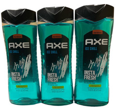 3 X AXE Ice Chill Body Wash 16 Fl Oz Insta Fresh with Icy Menthol - £47.43 GBP