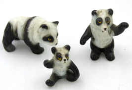 Vintage Bone China Miniature Panda Bear Family of Three Japan - $12.82