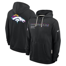 New Mens Broncos 2025 Crucial Catch Beat Cancer Sideline Hoodie for Denv... - $69.90