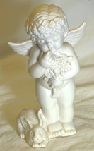 Vigor Bisque Angel Cherub Rabbit Figurine - £14.79 GBP