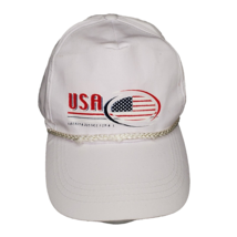 Vintage White USA Liberty &amp; Justice For All Flag Cap Hat Snapback Adjust... - £5.39 GBP