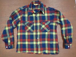 Vintage 50-60s ESSLEY womens Wool Plaid ski cabin button up shirt Jacket... - $48.51