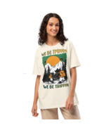 Unisex Oversized &quot;We Be Trippin&quot; Vintage White T-Shirt - €51,68 EUR