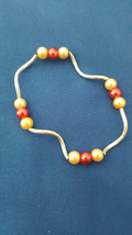 Gold/Red bracelet, beaded bracelet,stretch bracelet women&#39;s bracelet, gift for h - £2.38 GBP