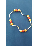 Gold/Red bracelet, beaded bracelet,stretch bracelet women&#39;s bracelet, gi... - £2.34 GBP