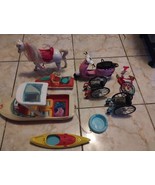 BARBIE Toy Lot Accessories Horse Jet ski Wheelchairs Unicycle Scooter Bo... - $112.76