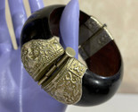 Black Hinged Bangle Made In India Etched Womens Ladies Bracelet Jewelry ... - $17.07
