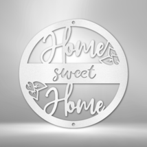 Home Sweet Home Circle Steel Sign Laser Cut Powder Coated Home &amp; Office Metal W - £40.87 GBP+