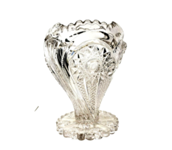 Large Pressed Glass Footed Vase - £18.64 GBP