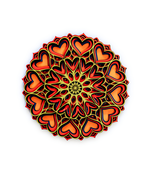 Heart Mandala Wood Art – 5 Layer 11x11 Laser Cut Wall Decor - $65.00
