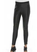 Womens Pants Fx Leather Black Metaphor Skinny Leggings $50 NEW-size L - £19.83 GBP