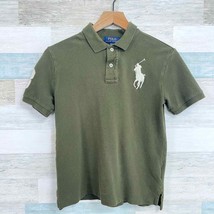 POLO Ralph Lauren Big Pony Pique Polo Shirt Green Short Sleeve Boys Medi... - £23.79 GBP