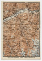 1905 Original Antique Map Of Val D&#39;anniviers Sierre Leuk / Switzerland - £16.86 GBP