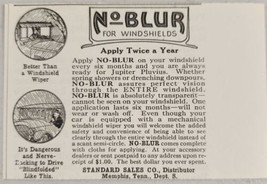 1925 Print Ad No BLUR for Windshields Apply Twice a Year Standard Memphis,TN - £6.45 GBP