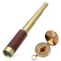 Retro Pirate Telescope Zoomable 25X30 Spyglass Portable Collapsible Handheld Tel - £36.61 GBP