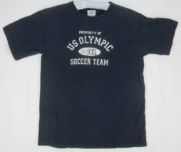 USA Olympic Soccer Team Mens Shirt (M) Blue Cotton &quot;Property Of US Soccer Team&quot; - $14.93