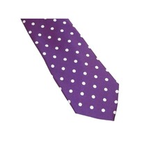 Men's Stacy Adams Tie and Hankie Set Woven Silky Satin #SAT120 Purple Polka Dot image 3