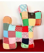 Vintage Hand Sewn Patchwork Quilt Scottie Dog Pillow 13.5 x 12&quot; Length - $523.80 MXN