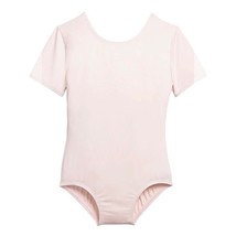 Danskin Childs Leotard Theatrical Pink Short Sleeve Scoop Neck Large Dance - £7.83 GBP