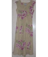 NEW WOMENS JG HOOK LINED BEIGE FLORAL W/ GOLD METALLIC  ACCENT DRESS  SI... - €24,32 EUR