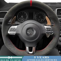 Customized Car Steering Wheel Cover Suede for Volkswagen Golf 5 6 mk5 Gti Mk6 Vw - £31.59 GBP+