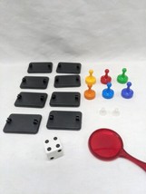 Lot Of (16) Board Game Pieces Stand Bases Pawns Magnifying Glass Dice - £7.14 GBP