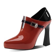 New Fashion Women Spring Autumn High Heels Pumps Patent Leather Mixed-colors Buc - £94.83 GBP