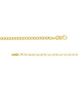 14K Solid Yellow Gold Curban Chain Paper Clip Bracelet 7.5 inches - £524.64 GBP