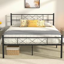 Queen Size Platform Bed Frame with Headboard - £96.88 GBP