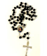 Blessed Mother Black Handmade  Rosary, New from Colombia #L063 - £23.34 GBP