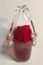 Murano Style Glass Ruby Red Purse image 2
