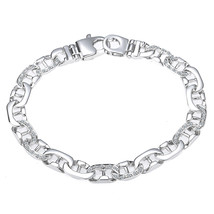 Homme Diamant Marin Ancre Bracelet Lien 0.70 CT Fait à la Main 14k Blanc Solide - £2,221.99 GBP